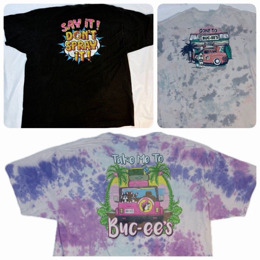 3 Buc-ees T-Shirts 2XL Short Sleeve Crew Neck